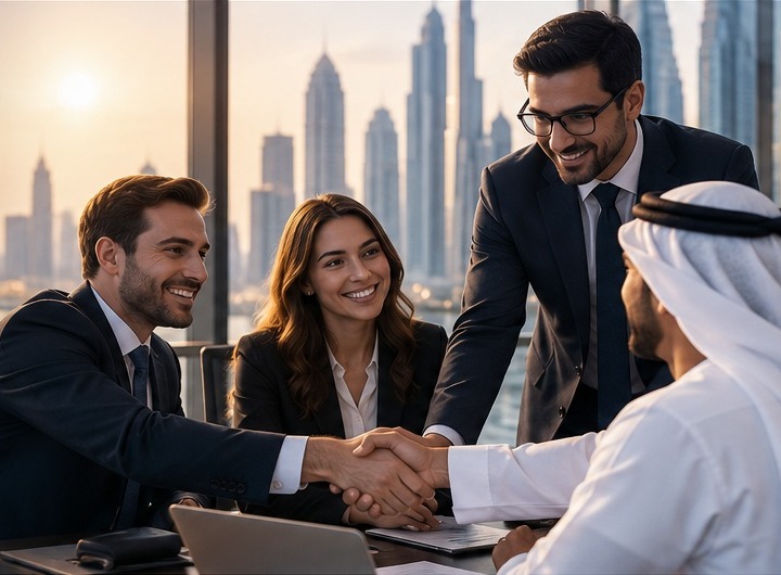Business partners meeting and building a professional partnership